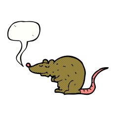 cartoon rat with speech bubble N7