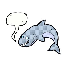 cartoon shark with speech bubble N46