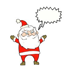cartoon happy santa claus with speech bubble N36