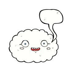 happy cartoon cloud with speech bubble N18
