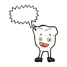 cartoon tooth with speech bubble N23