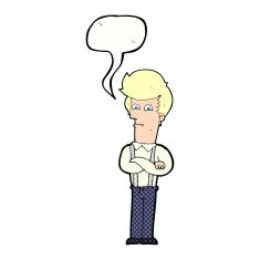 cartoon annoyed man with speech bubble N92