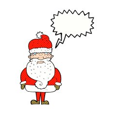 cartoon santa claus with speech bubble N226