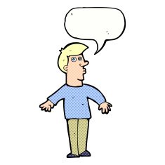 cartoon surprised man with speech bubble N152