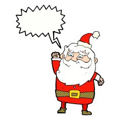 cartoon santa claus with speech bubble N227