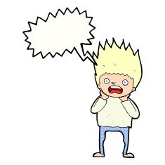 cartoon man panicking with speech bubble N67