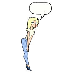 cartoon attractive girl with speech bubble N23