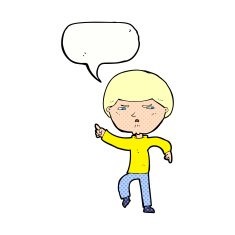 cartoon annoyed man with speech bubble N93