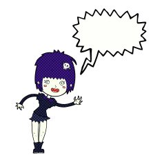 cartoon vampire girl with speech bubble N266
