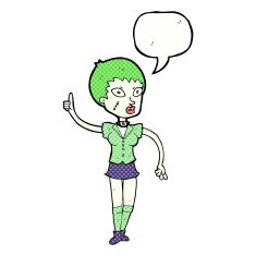 cartoon halloween girl with speech bubble N24