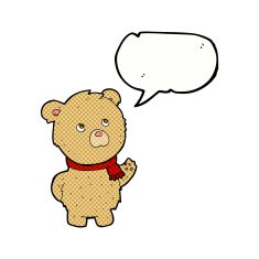 cartoon teddy bear with speech bubble N190