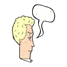 cartoon annoyed man with speech bubble N94