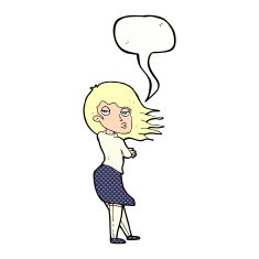 cartoon woman making photo face with speech bubble N12