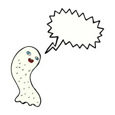 funny cartoon ghost with speech bubble N101