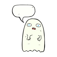 funny cartoon ghost with speech bubble N104