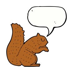 cartoon squirrel with speech bubble N20