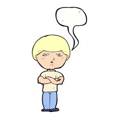 cartoon grumpy man with speech bubble N24