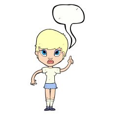 cartoon girl with idea speech bubble N24