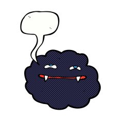 cartoon vampire cloud with speech bubble N8