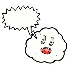 cartoon spooky cloud with speech bubble N12