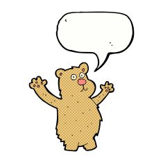 cartoon funny bear with speech bubble N5