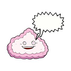cartoon decorative cloud with speech bubble N14