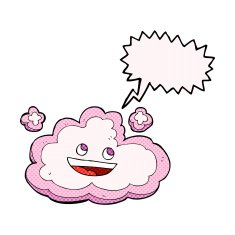 cartoon decorative cloud with speech bubble N15