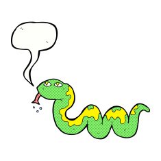 cartoon snake with speech bubble N80