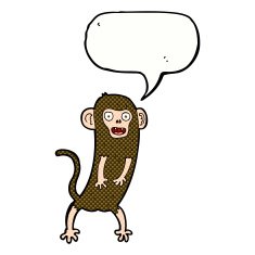 cartoon crazy monkey with speech bubble N12