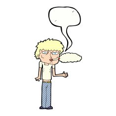 cartoon smoker with speech bubble N12