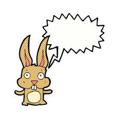 cartoon rabbit with speech bubble N103