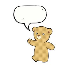 cartoon teddy bear with speech bubble N193