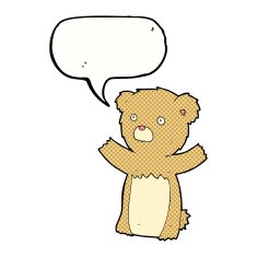 cartoon teddy bear with speech bubble N194
