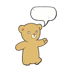 cartoon teddy bear with speech bubble N197