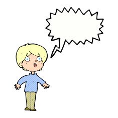 cartoon surprised man with speech bubble N156