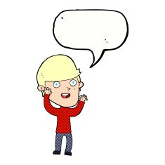 cartoon happy man with speech bubble N541