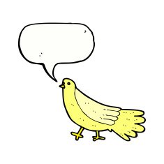 cartoon bird with speech bubble N306
