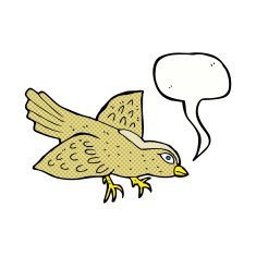 cartoon bird with speech bubble N307