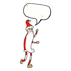 cartoon skinny santa with speech bubble N12
