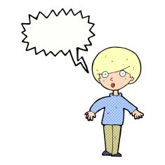 cartoon surprised man with speech bubble N157