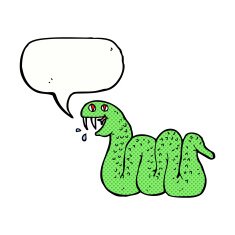 cartoon snake with speech bubble N81