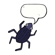 cartoon bug with speech bubble N41