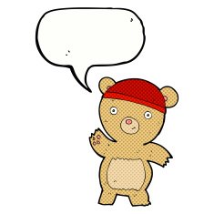 cartoon teddy bear with speech bubble N199