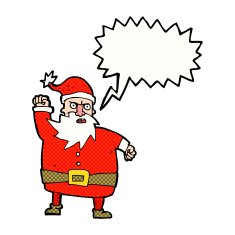 cartoon santa claus with speech bubble N230