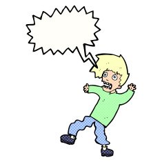 cartoon terrified man with speech bubble N259