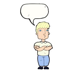 cartoon man with crossed arms speech bubble N36