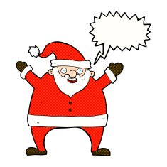 cartoon santa claus with speech bubble N231