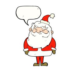 cartoon santa claus with speech bubble N232