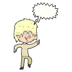 Cartoon happy boy with speech bubble N280