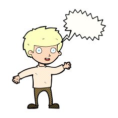 Cartoon happy boy with speech bubble N281
